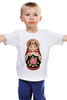 Заказать детскую футболку в Москве. Детская футболка классическая унисекс Матрешка от coolmag - готовые дизайны и нанесение принтов.