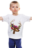 Заказать детскую футболку в Москве. Детская футболка классическая унисекс Олень с цветами в рогах от Анастасия Наумова - готовые дизайны и нанесение принтов.