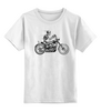 Заказать детскую футболку в Москве. Детская футболка классическая унисекс Skull Motorcycle от balden - готовые дизайны и нанесение принтов.