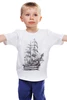 Заказать детскую футболку в Москве. Детская футболка классическая унисекс Парусный корабль от Виктор Гришин - готовые дизайны и нанесение принтов.