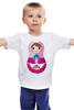 Заказать детскую футболку в Москве. Детская футболка классическая унисекс Матрешка от Jimmy Flash - готовые дизайны и нанесение принтов.