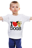 Заказать детскую футболку в Москве. Детская футболка классическая унисекс Я люблю собак от Zamula - готовые дизайны и нанесение принтов.