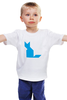 Заказать детскую футболку в Москве. Детская футболка классическая унисекс Голубая кошка танграм от namormai@mail.ru - готовые дизайны и нанесение принтов.