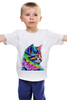 Заказать детскую футболку в Москве. Детская футболка классическая унисекс Кот цветной от александр панин - готовые дизайны и нанесение принтов.