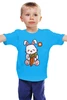 Заказать детскую футболку в Москве. Детская футболка классическая унисекс Зайчик с морковкой от skynatural - готовые дизайны и нанесение принтов.