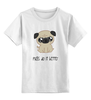 Заказать детскую футболку в Москве. Детская футболка классическая унисекс Мопс (Pug) от fanart - готовые дизайны и нанесение принтов.