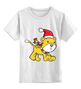 Заказать детскую футболку в Москве. Детская футболка классическая унисекс львенок новый год от Amerikanka - готовые дизайны и нанесение принтов.