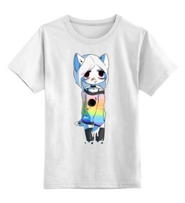 Заказать детскую футболку в Москве. Детская футболка классическая унисекс Грустная кошка от Yuko Maussi - готовые дизайны и нанесение принтов.