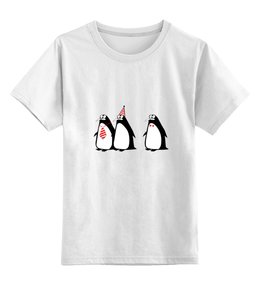 Заказать детскую футболку в Москве. Детская футболка классическая унисекс Пингвины от Cloud345 - готовые дизайны и нанесение принтов.