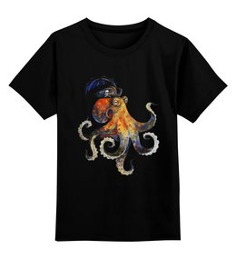 Заказать детскую футболку в Москве. Детская футболка классическая унисекс Пиратский осьминог от Anna Rosenrot - готовые дизайны и нанесение принтов.