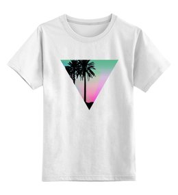 Заказать детскую футболку в Москве. Детская футболка классическая унисекс Miami Triangle от mecrag - готовые дизайны и нанесение принтов.