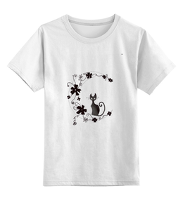 Заказать детскую футболку в Москве. Детская футболка классическая унисекс Чёрная кошка от Виктор Гришин - готовые дизайны и нанесение принтов.