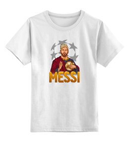 Заказать детскую футболку в Москве. Детская футболка классическая унисекс Лионель Месси от balden - готовые дизайны и нанесение принтов.