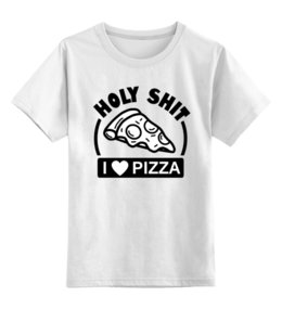 Заказать детскую футболку в Москве. Детская футболка классическая унисекс Люблю Пиццу (Pizza) от originals - готовые дизайны и нанесение принтов.