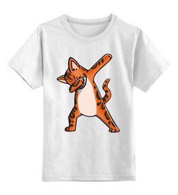 Заказать детскую футболку в Москве. Детская футболка классическая унисекс Тигр Танцует Дэб от MariYang  - готовые дизайны и нанесение принтов.