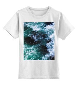 Заказать детскую футболку в Москве. Детская футболка классическая унисекс Бескрайнее море от FireFoxa - готовые дизайны и нанесение принтов.