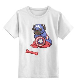 Заказать детскую футболку в Москве. Детская футболка классическая унисекс Капитан Америка  от ПРИНТЫ ПЕЧАТЬ  - готовые дизайны и нанесение принтов.