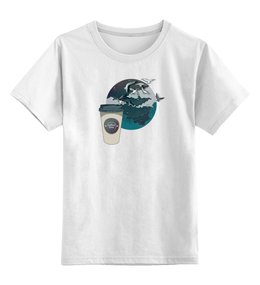 Заказать детскую футболку в Москве. Детская футболка классическая унисекс время кофе от 4erta - готовые дизайны и нанесение принтов.