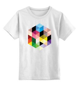 Заказать детскую футболку в Москве. Детская футболка классическая унисекс Дизайнерский многоугольник от DenTen - готовые дизайны и нанесение принтов.