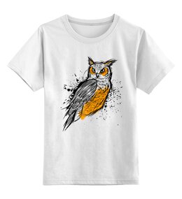Заказать детскую футболку в Москве. Детская футболка классическая унисекс Эскиз совы от ISliM - готовые дизайны и нанесение принтов.
