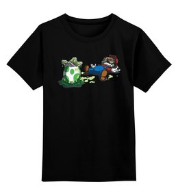 Заказать детскую футболку в Москве. Детская футболка классическая унисекс Mario and Alien / Марио и Чужой от crash - готовые дизайны и нанесение принтов.