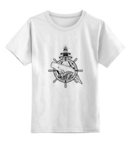 Заказать детскую футболку в Москве. Детская футболка классическая унисекс штурвал от THE_NISE  - готовые дизайны и нанесение принтов.