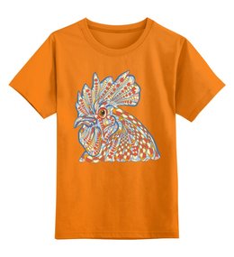 Заказать детскую футболку в Москве. Детская футболка классическая унисекс Ethnic rooster от T-shirt print  - готовые дизайны и нанесение принтов.
