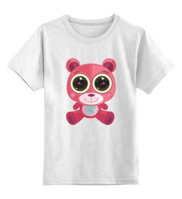 Заказать детскую футболку в Москве. Детская футболка классическая унисекс Розовый Мишка (Bear) от trugift - готовые дизайны и нанесение принтов.