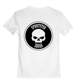 Заказать детскую футболку в Москве. Детская футболка классическая унисекс Willie Skull Gray от Sportster Squad - готовые дизайны и нанесение принтов.
