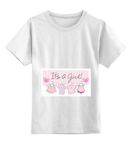 Заказать детскую футболку в Москве. Детская футболка классическая унисекс It's a girl от ankrasikova - готовые дизайны и нанесение принтов.