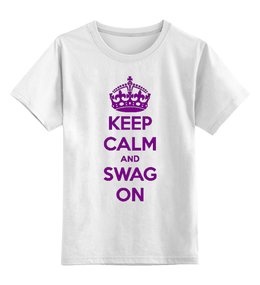 Заказать детскую футболку в Москве. Детская футболка классическая унисекс Keep calm от Sergio Happy - готовые дизайны и нанесение принтов.