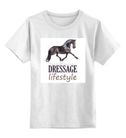 Заказать детскую футболку в Москве. Детская футболка классическая унисекс DRESSAGE LIFESTYLE от konna - готовые дизайны и нанесение принтов.