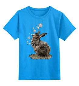 Заказать детскую футболку в Москве. Детская футболка классическая унисекс Smoking Rabbit от skynatural - готовые дизайны и нанесение принтов.