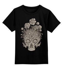 Заказать детскую футболку в Москве. Детская футболка классическая унисекс Цветочный череп от skull - готовые дизайны и нанесение принтов.