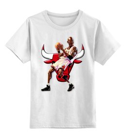 Заказать детскую футболку в Москве. Детская футболка классическая унисекс Michael Jordan Cartooney от Mesk08 - готовые дизайны и нанесение принтов.