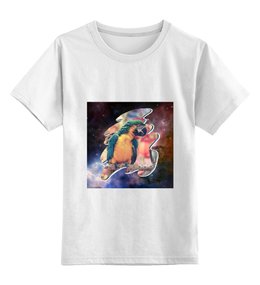 Заказать детскую футболку в Москве. Детская футболка классическая унисекс Цветастый попугай от Andrew Zaycev - готовые дизайны и нанесение принтов.