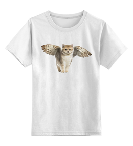Заказать детскую футболку в Москве. Детская футболка классическая унисекс Крылатый кот от Виктор Гришин - готовые дизайны и нанесение принтов.