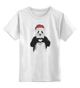 Заказать детскую футболку в Москве. Детская футболка классическая унисекс Санта Панда от printik - готовые дизайны и нанесение принтов.