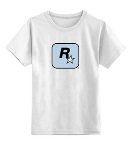 Заказать детскую футболку в Москве. Детская футболка классическая унисекс Rockstar Light-Blue от GOOD PRINT - готовые дизайны и нанесение принтов.
