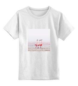 Заказать детскую футболку в Москве. Детская футболка классическая унисекс Розовые фламинго от Татьяна - готовые дизайны и нанесение принтов.