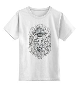 Заказать детскую футболку в Москве. Детская футболка классическая унисекс Lion! от nch_natka_krasilova - готовые дизайны и нанесение принтов.