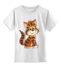 Заказать детскую футболку в Москве. Детская футболка классическая унисекс котенок от nastays - готовые дизайны и нанесение принтов.