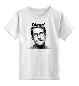 Заказать детскую футболку в Москве. Детская футболка классическая унисекс Edward Snowden от Leichenwagen - готовые дизайны и нанесение принтов.