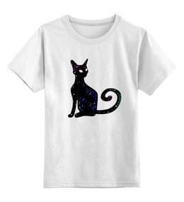 Заказать детскую футболку в Москве. Детская футболка классическая унисекс Космическая кошка от reut.94@mail.ru - готовые дизайны и нанесение принтов.