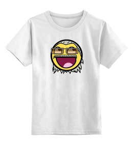 Заказать детскую футболку в Москве. Детская футболка классическая унисекс Смайлик  от aleks_say - готовые дизайны и нанесение принтов.