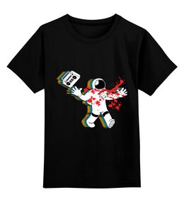 Заказать детскую футболку в Москве. Детская футболка классическая унисекс Космонавт от Zamula - готовые дизайны и нанесение принтов.