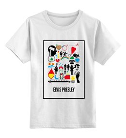 Заказать детскую футболку в Москве. Детская футболка классическая унисекс Elvis Presley от Weed Stuff`a - готовые дизайны и нанесение принтов.