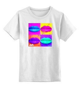 Заказать детскую футболку в Москве. Детская футболка классическая унисекс POP LIPS  от byEVA.ru - готовые дизайны и нанесение принтов.