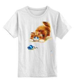 Заказать детскую футболку в Москве. Детская футболка классическая унисекс Котёнок и мышка от Виктор Гришин - готовые дизайны и нанесение принтов.