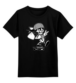 Заказать детскую футболку в Москве. Детская футболка классическая унисекс RollerSkull от balden - готовые дизайны и нанесение принтов.